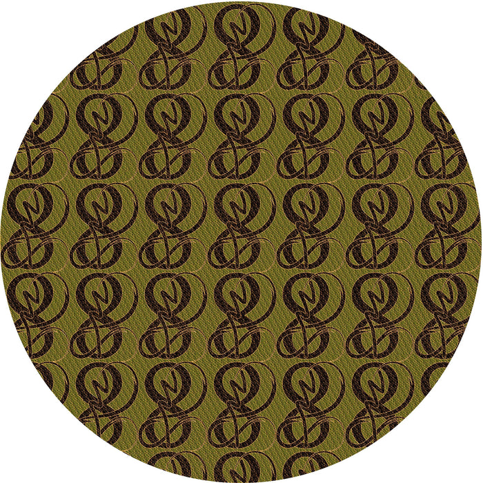 Square Machine Washable Transitional Dark Yellow Green Rug in a Living Room, wshpat26org