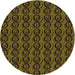 Square Patterned Dark Yellow Green Rug, pat26org