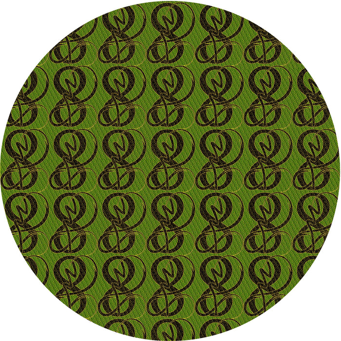 Square Patterned Dark Forest Green Rug, pat26yw