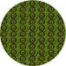 Square Machine Washable Transitional Dark Forest Green Rug in a Living Room, wshpat26yw