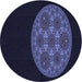 Square Patterned Deep Periwinkle Purple Rug, pat260blu