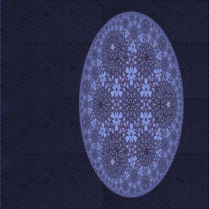 Round Patterned Deep Periwinkle Purple Rug, pat260blu