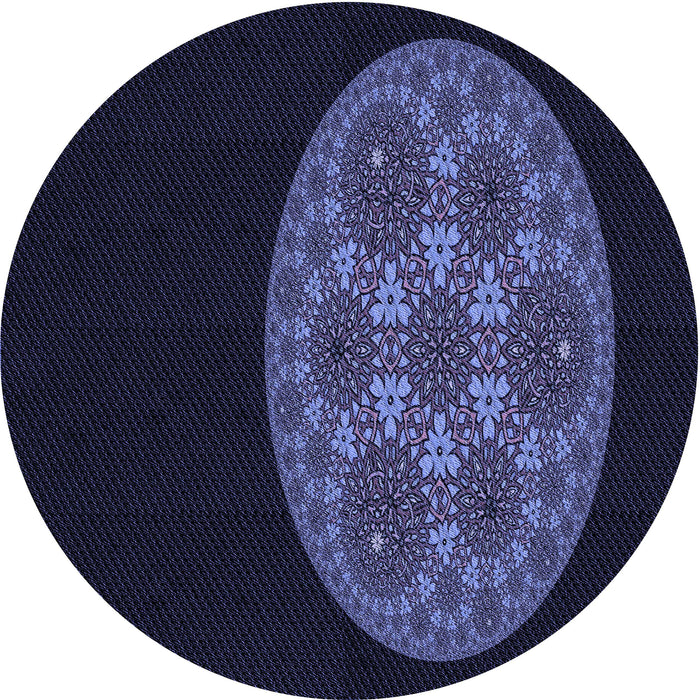 Square Machine Washable Transitional Deep Periwinkle Purple Rug in a Living Room, wshpat260blu