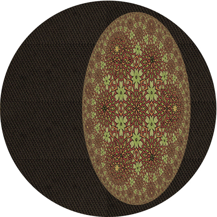 Square Patterned Red Brown Rug, pat260brn