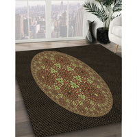 Patterned Red Brown Rug, pat260brn