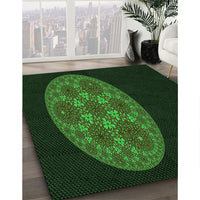 Patterned Black Rug, pat260grn