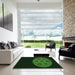 Square Patterned Black Rug in a Living Room, pat260grn