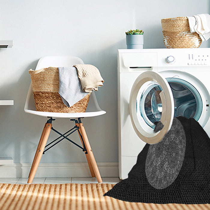 Machine Washable Transitional Black Rug in a Washing Machine, wshpat260gry
