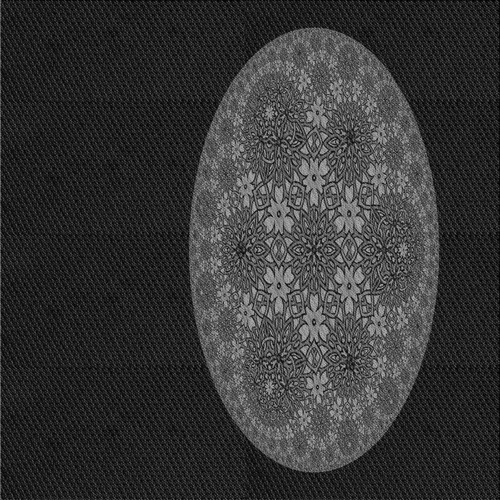 Round Machine Washable Transitional Black Rug, wshpat260gry