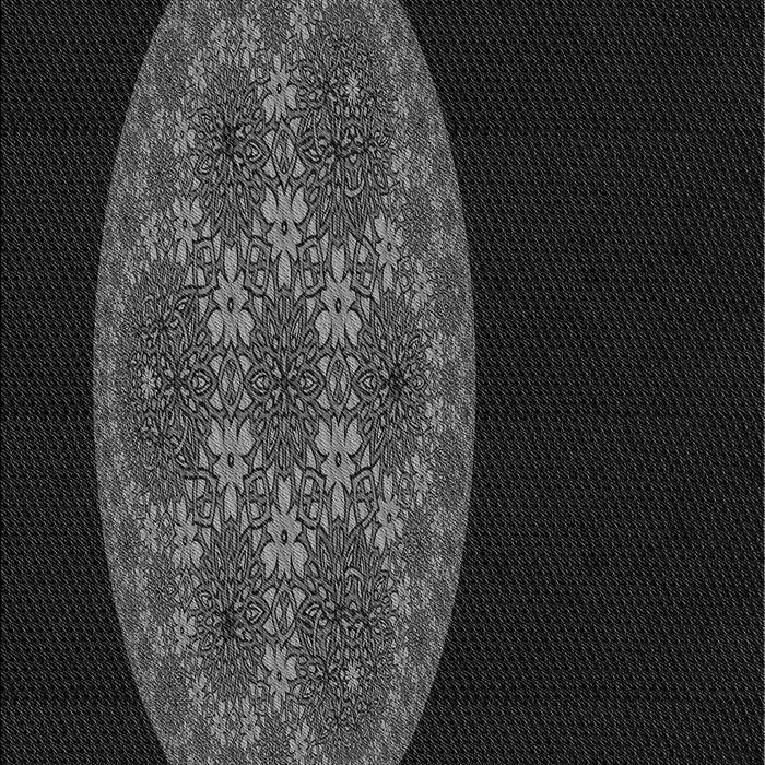 Patterned Black Rug, pat260gry