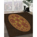 Patterned Saddle Brown Rug in Family Room, pat260org