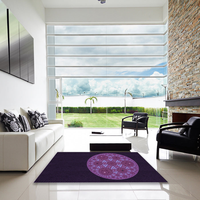 Machine Washable Transitional Deep Purple Rug in a Kitchen, wshpat260pur