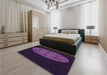 Patterned Deep Purple Rug in a Bedroom, pat260pur