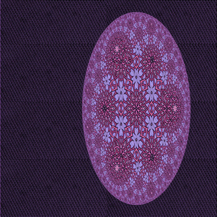 Round Patterned Deep Purple Rug, pat260pur