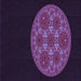 Round Patterned Deep Purple Rug, pat260pur