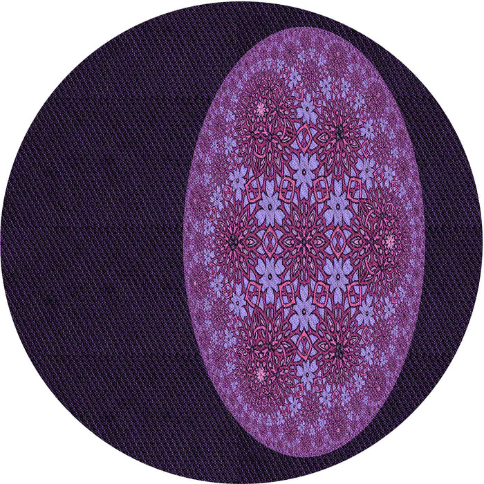 Square Patterned Deep Purple Rug, pat260pur