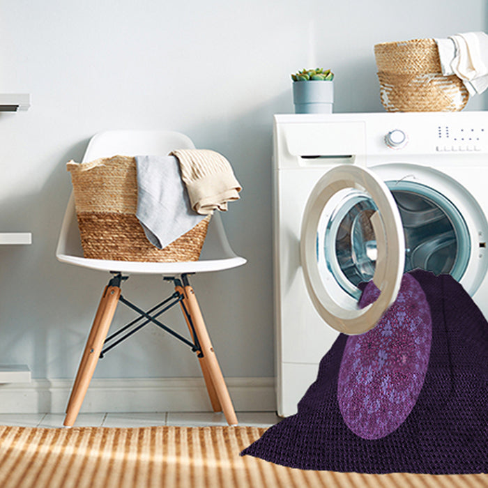 Machine Washable Transitional Deep Purple Rug in a Washing Machine, wshpat260pur
