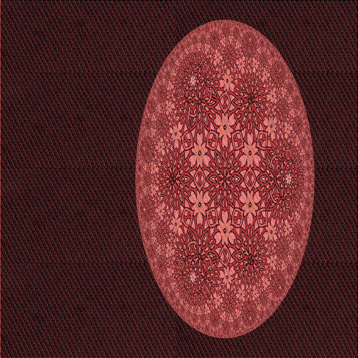 Round Machine Washable Transitional Fire Brick Red Rug, wshpat260rd