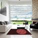 Square Patterned Fire Brick Red Rug in a Living Room, pat260rd