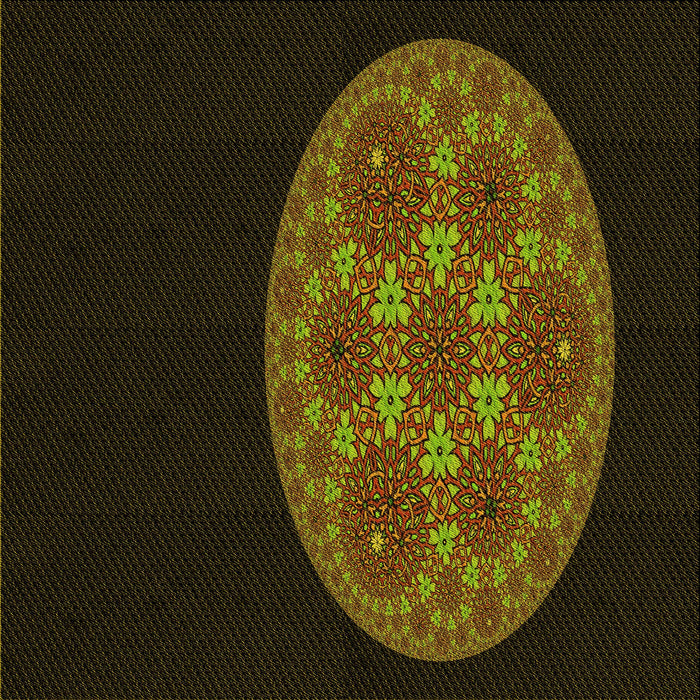 Round Patterned Oak Brown Rug, pat260yw