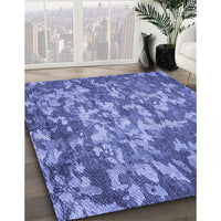 Patterned Sky Blue Rug, pat2600blu