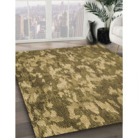 Patterned Dark Bronze Brown Rug, pat2600brn