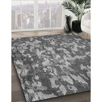 Patterned Dark Gray Rug, pat2600gry