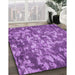 Patterned Purple Rug in Family Room, pat2600pur