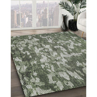 Patterned Sage Green Novelty Rug, pat2600