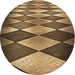 Square Patterned Bronze Brown Rug, pat2601brn