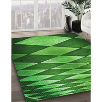 Patterned Deep Emerald Green Rug, pat2601grn