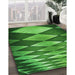 Patterned Deep Emerald Green Rug in Family Room, pat2601grn