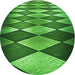 Square Patterned Deep Emerald Green Rug, pat2601grn