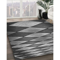 Patterned Black Rug, pat2601gry