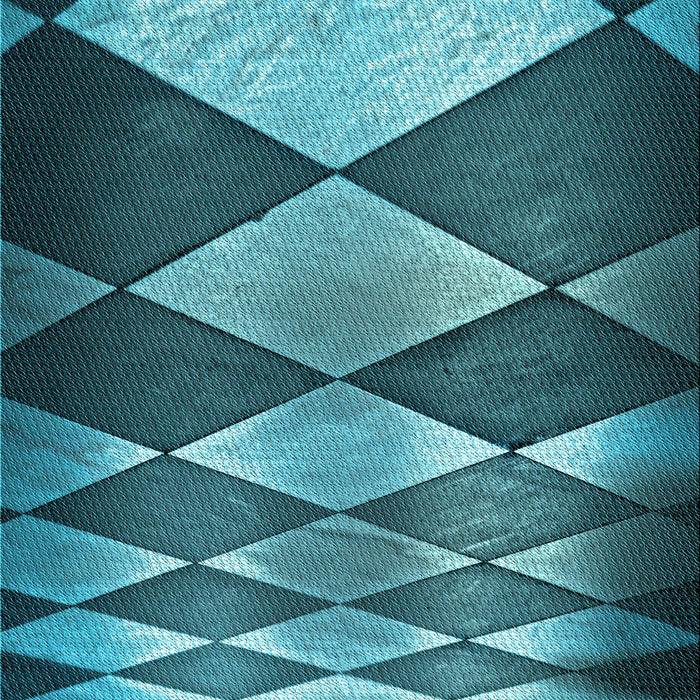 Patterned Medium Teal Green Rug, pat2601lblu