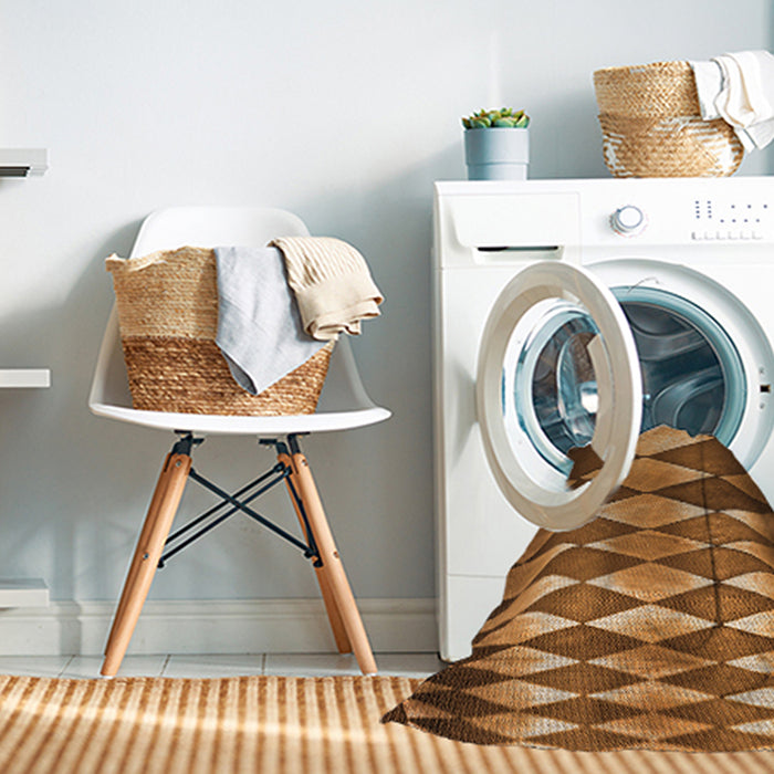 Machine Washable Transitional Red Brown Rug in a Washing Machine, wshpat2601org