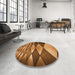 Round Patterned Red Brown Rug in a Office, pat2601org