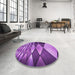 Round Patterned Purple Rug in a Office, pat2601pur