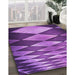 Patterned Purple Rug in Family Room, pat2601pur