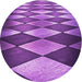 Square Patterned Purple Rug, pat2601pur