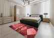 Patterned Red Rug in a Bedroom, pat2601rd