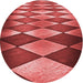 Square Patterned Red Rug, pat2601rd