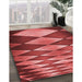 Patterned Red Rug in Family Room, pat2601rd