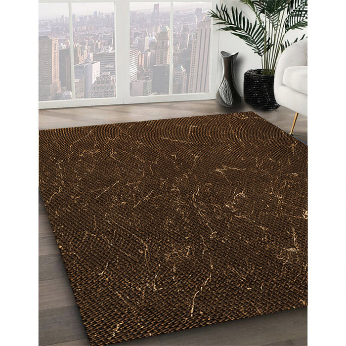 Machine Washable Transitional Saddle Brown Rug in a Family Room, wshpat2602org