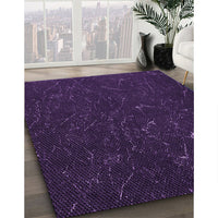 Patterned Deep Purple Rug, pat2602pur