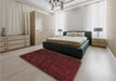 Patterned Fire Brick Red Rug in a Bedroom, pat2602rd