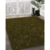 Patterned Dark Bronze Brown Rug, pat2602yw