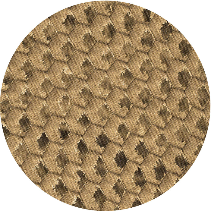 Square Patterned Saddle Brown Rug, pat2603brn