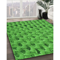 Patterned Green Rug, pat2603grn