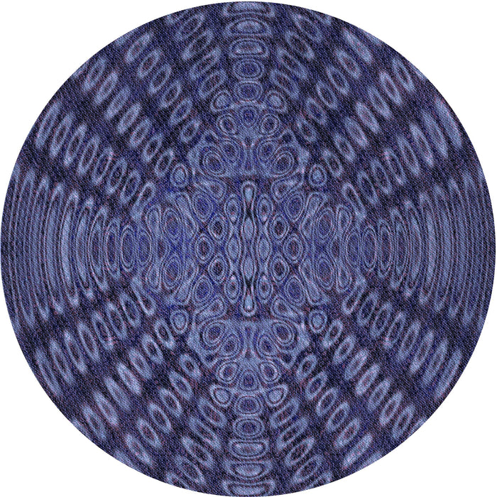 Square Patterned Slate Blue Rug, pat2604blu